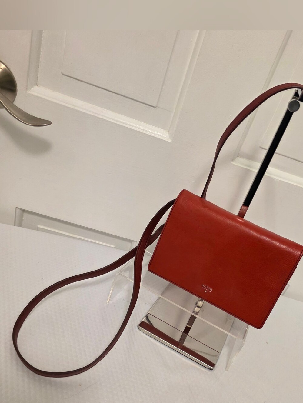 Fossil Jessie Small Crossbody Bag in Rust Red